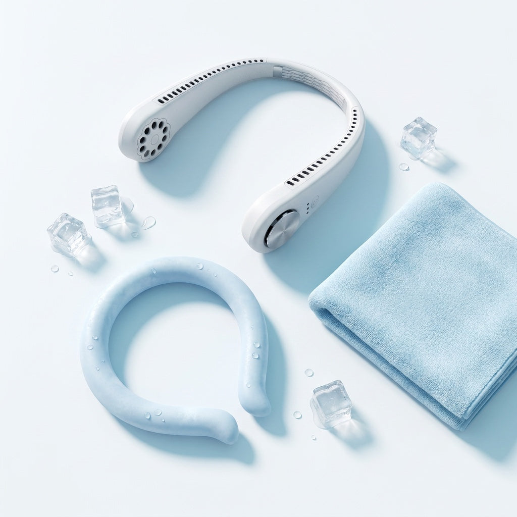The Coldfront Cooling Kit — fan, ring and towel